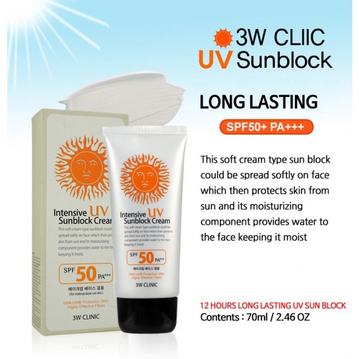 Kem chống nắng Intensive Uv Sunblock Cream 3W Clinic 70ml