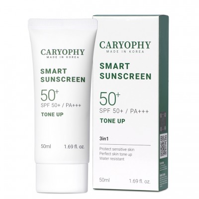 Kem Chống Nắng Caryophy Nâng Tone, Ngừa Mụn 50ml Smart Sunscreen Tone Up SPF 50+ / PA+++