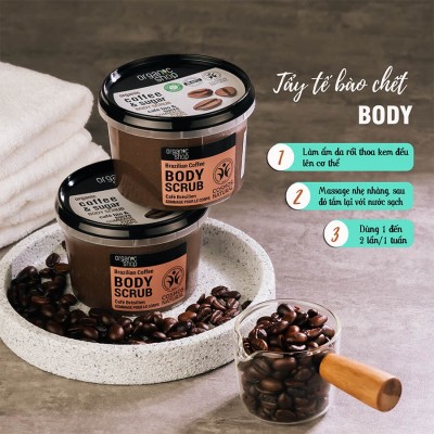 Tẩy Da Chết Toàn Thân Organic Shop Hương Cà Phê 250ml Body Scrub #Brazilian Coffee