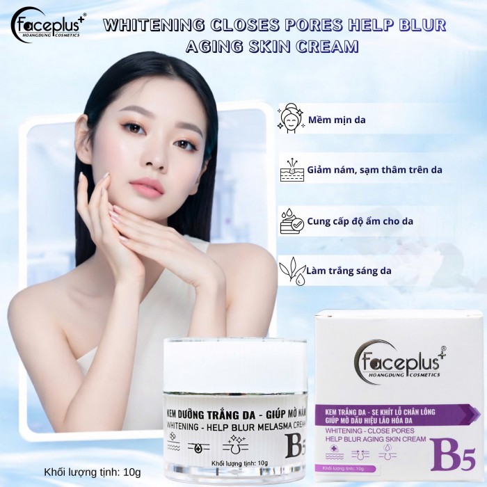 Kem mặt FACEPLUS B5 TRẮNG 10G dưỡng trắng da se khít lỗ chân lông giúp mờ dấu hiệu lão hóa da