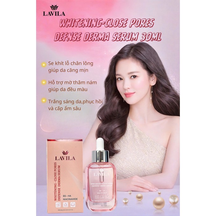 Serum mặt LAVILA HỒNG 30ML se khít lỗ chân lông dưỡng trắng da