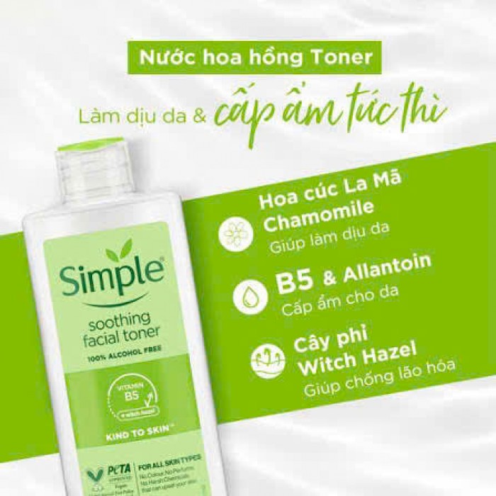 Toner nước hoa hồng SIMPLE 200ml Toner nước hoa hồng SIMPLE 200ml