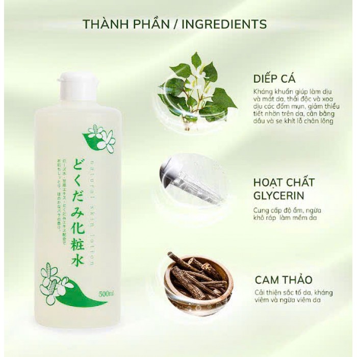 Toner nước hoa hồng diếp cá DOKUDAMI 