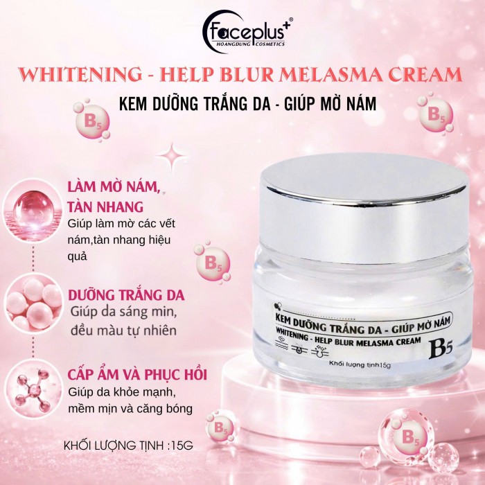Kem mặt FACEPLUS B5 TRẮNG 15G mờ nám dưỡng trắng da